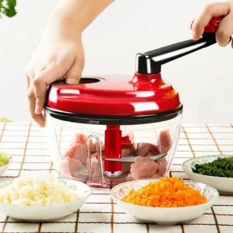 Manual Hand Mixer & Food Chopper – Multi-Function Rotary Blender for Vegetables, Garlic, Onion, Nuts, Salad & Salsa