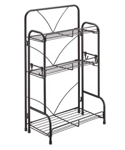 3-Tier Metal Storage Rack – Multi-Functional Organizer Stand for Kitchen, Bathroom & Home Use