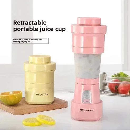 Portable Mini Electric Juicer Cup – Retractable Silicone Fruit Blender – Compact & Easy-to-Carry Kitchen Appliance