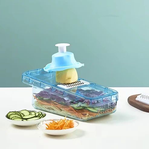 Multi-Functional Vegetable & Fruit Grater – Manual Kitchen Cutter with Container – Household Slicer & Potato Grater Tool