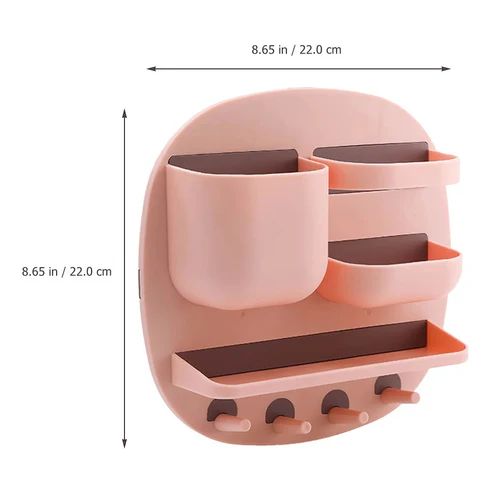Wall Mounted Bathroom Organizer Shelf with Hooks – Space-Saving Floating Storage Rack for Towels & Bath Essentials