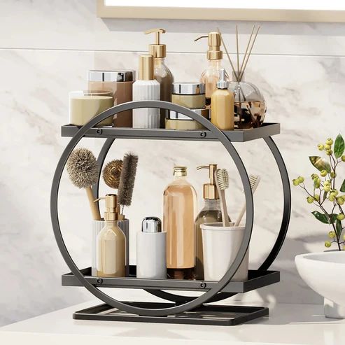 Light Luxury Bathroom Storage Shelf – Multi-Layer Toilet Rack & Cosmetic Organizer for Washroom or Dresser