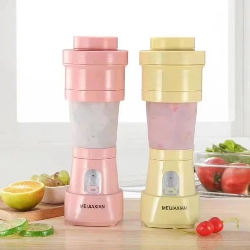 Portable Mini Electric Juicer Cup – Retractable Silicone Fruit Blender – Compact & Easy-to-Carry Kitchen Appliance