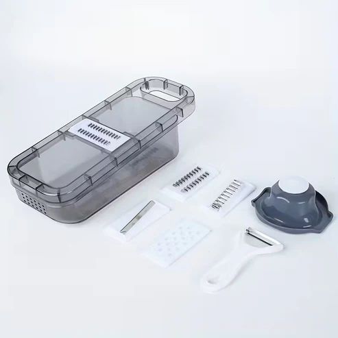 Multi-Functional Vegetable & Fruit Grater – Manual Kitchen Cutter with Container – Household Slicer & Potato Grater Tool